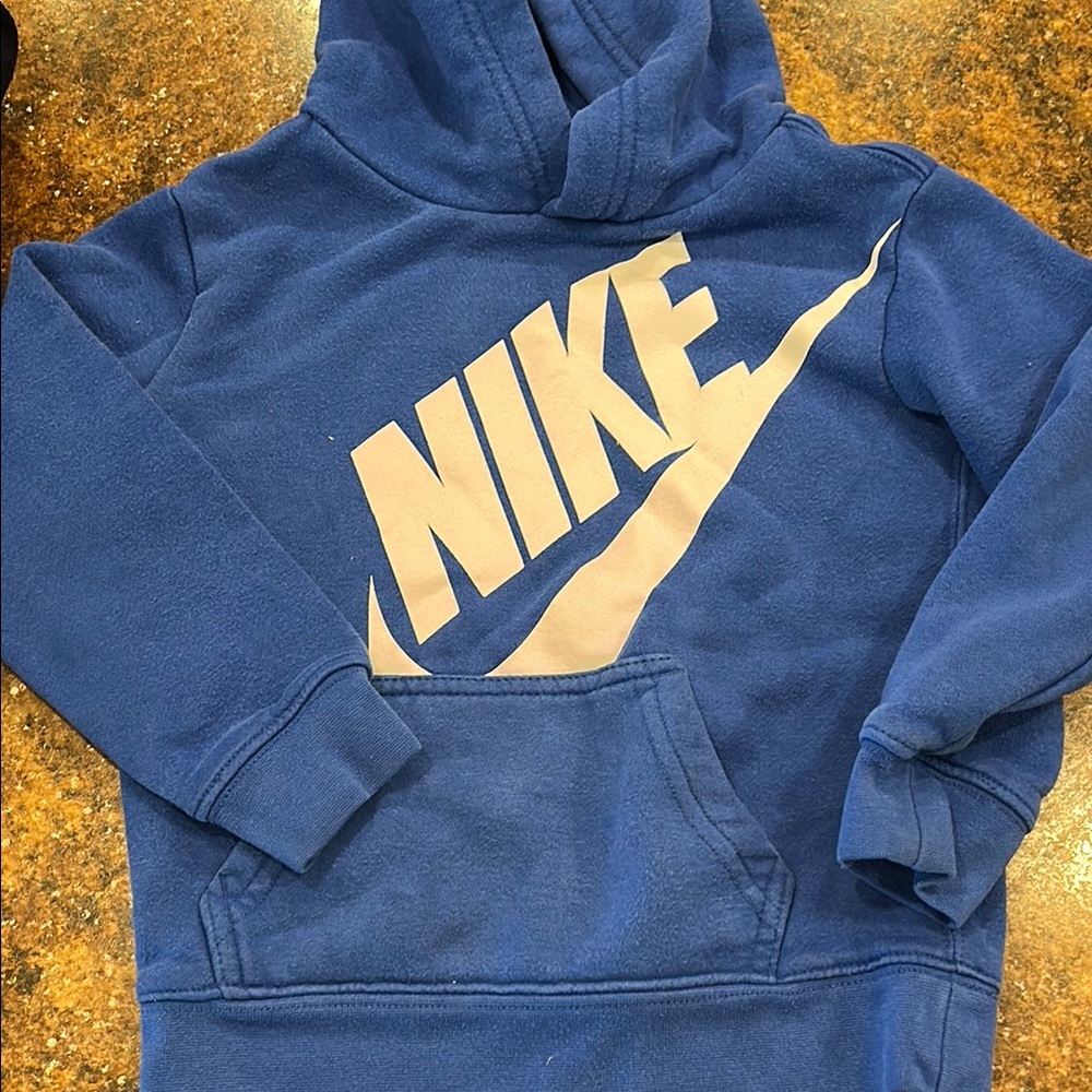 Nike Kids Blue Hoodie- 3t, tag is cut